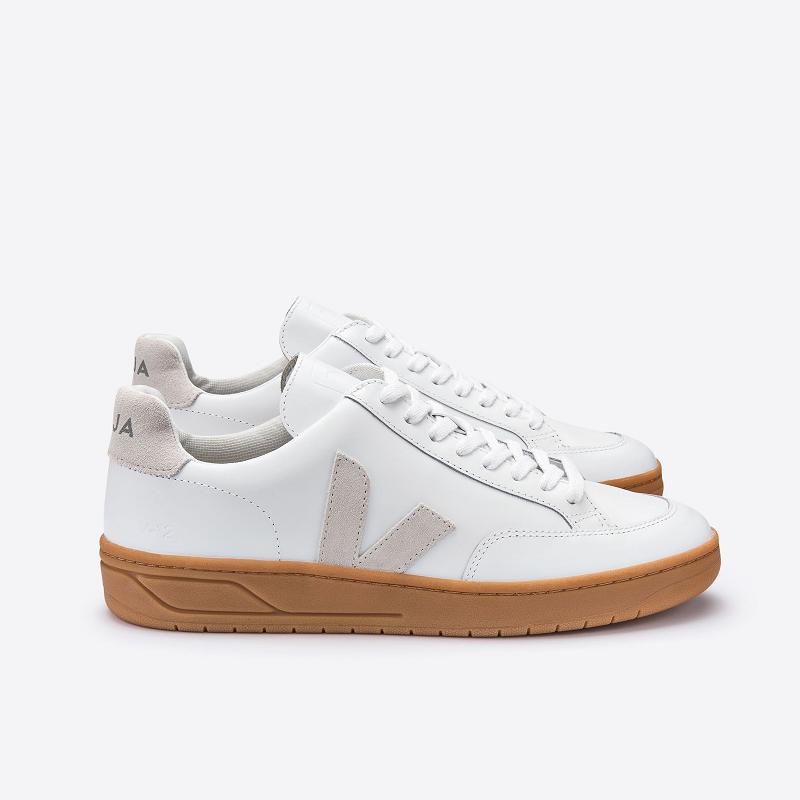 Tenis Veja Hombre Outlet - V-12 Zapatillas Blancas Cuero ES977871